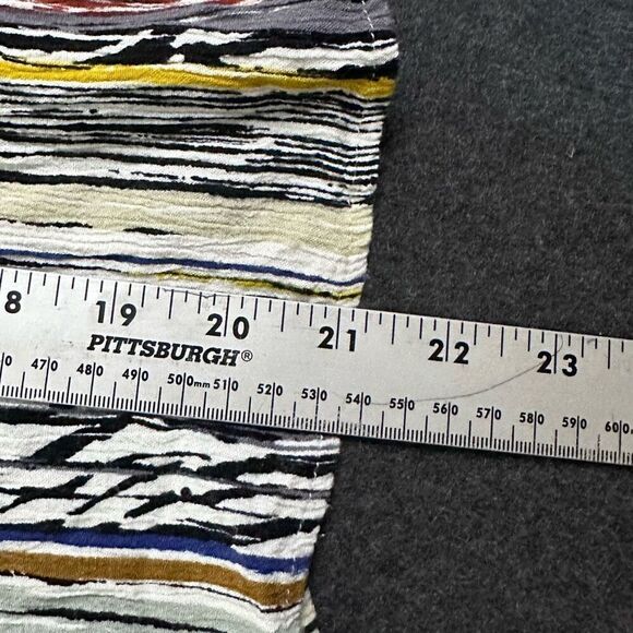 Figueroa & Flower Tribal Aztec Gauzy Blouse Womens L Petite Multicolor Boho Peas - Picture 9 of 9